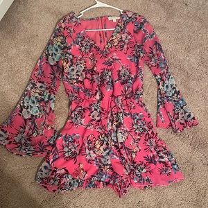 Pink flowery romper